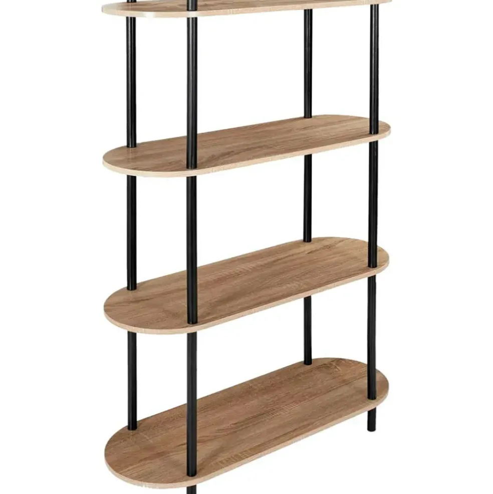 Etagère en pin et bois naturel et noir h113cm - Cobe