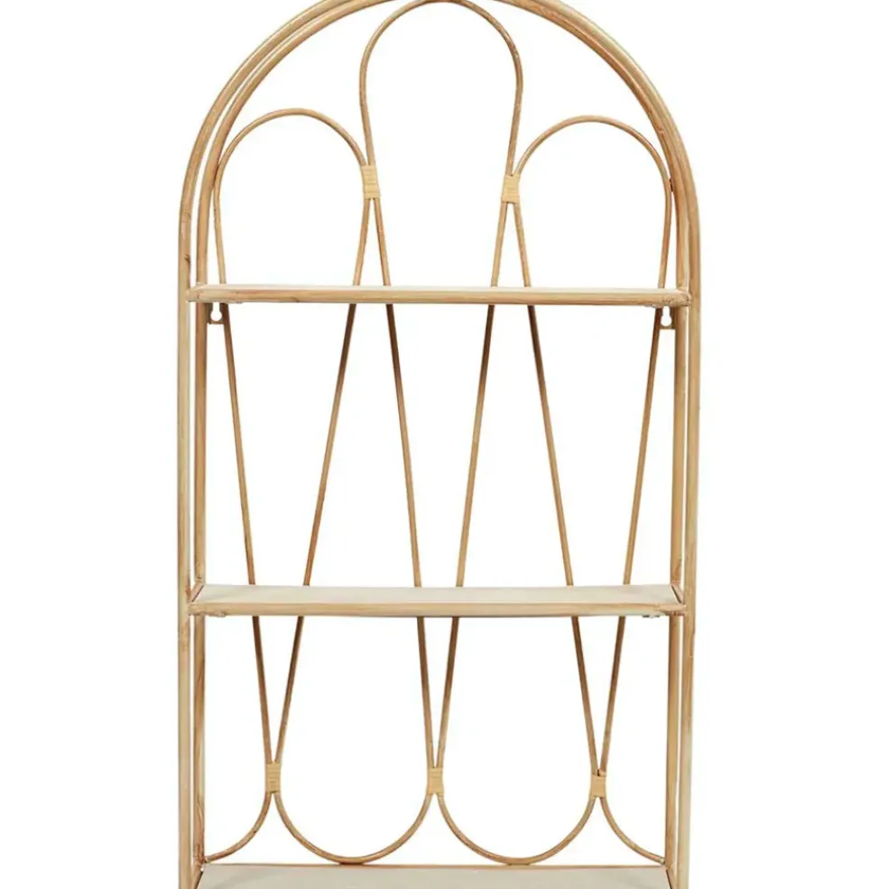 Etagère murale 3 niveaux en paulownia naturel h73cm - Java