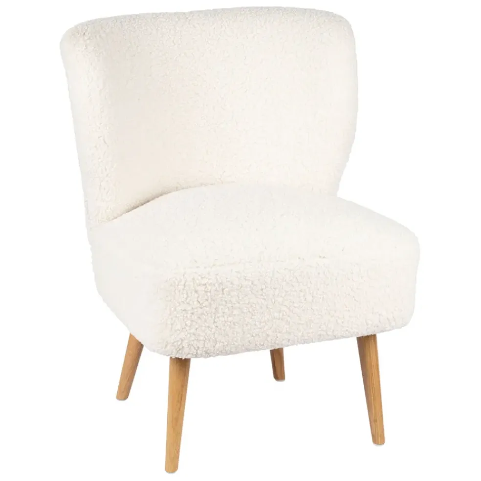 Fauteuil bouclette blanc crème - Elément