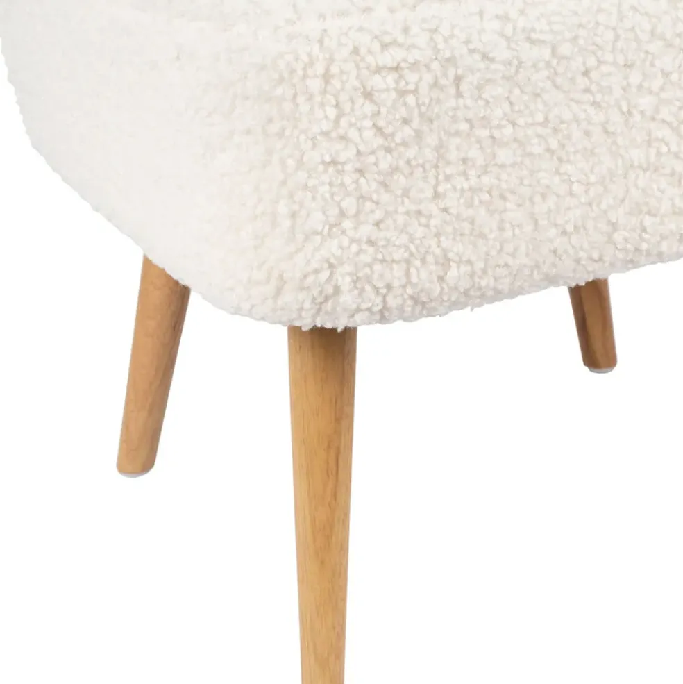 Fauteuil bouclette blanc crème - Elément