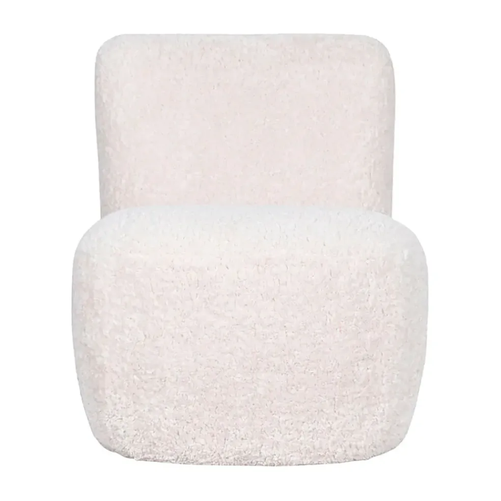 Fauteuil bouclette imitation fourrure blanc - Eve