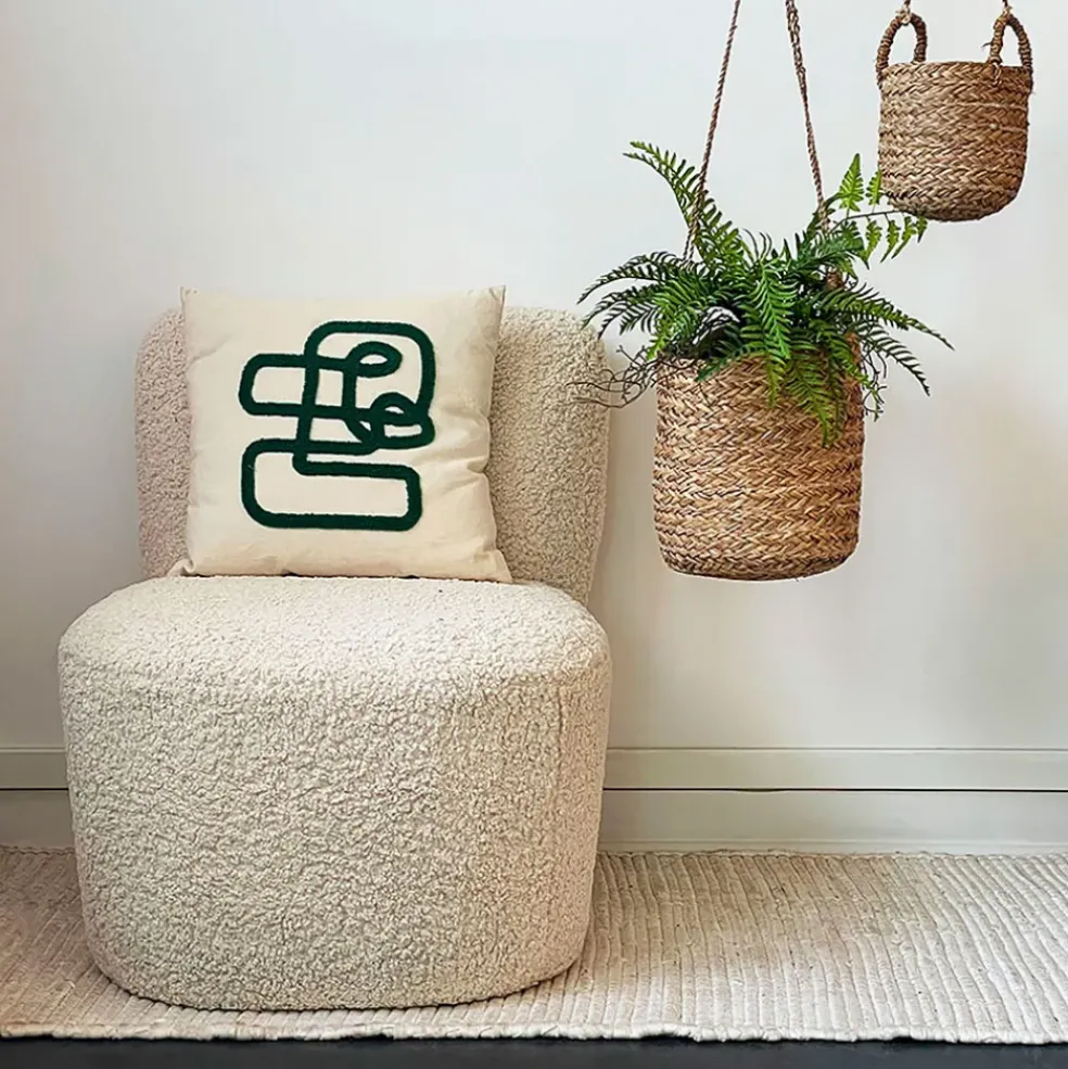 Fauteuil bouclette imitation fourrure blanc - Eve