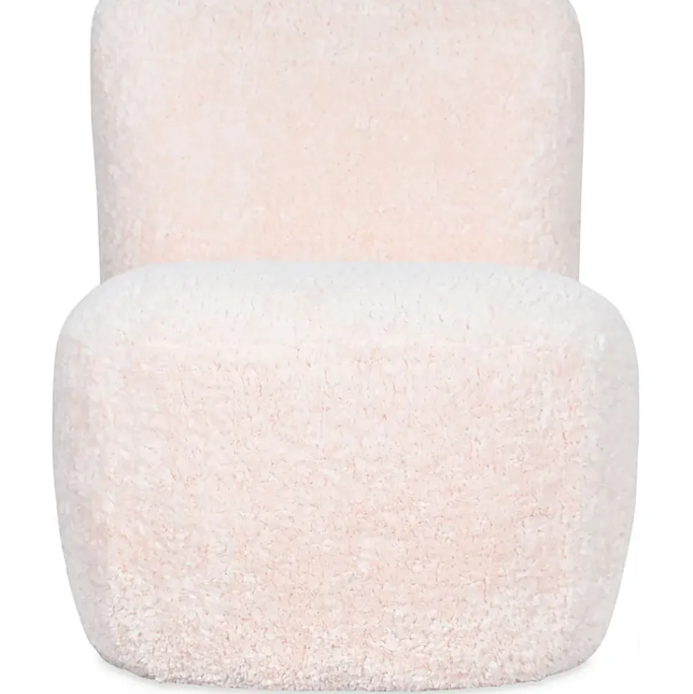 Fauteuil bouclette imitation fourrure blanc - Eve