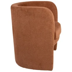Fauteuil club en tissu terracotta - Tessia