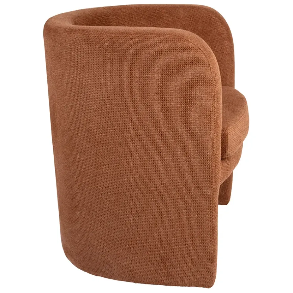 Fauteuil club en tissu terracotta - Tessia