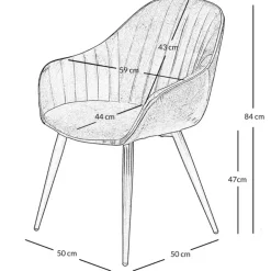 Fauteuil de salle à manger effet cuir noir - Ben