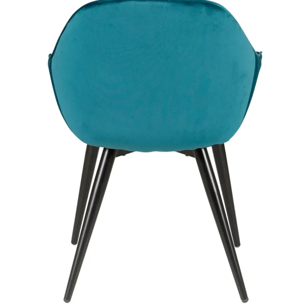 Fauteuil de salle à manger en velours bleu - Ben