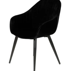 Fauteuil de salle à manger en velours noir - Ben