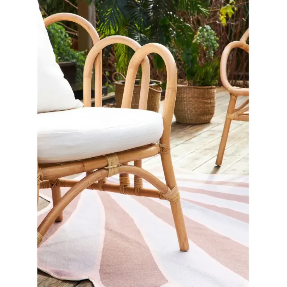 Fauteuil en rotin avec coussin blanc - Sherbrooke