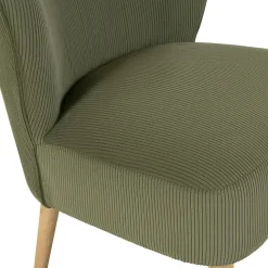 Fauteuil en velours côtelé kaki - Eleonor