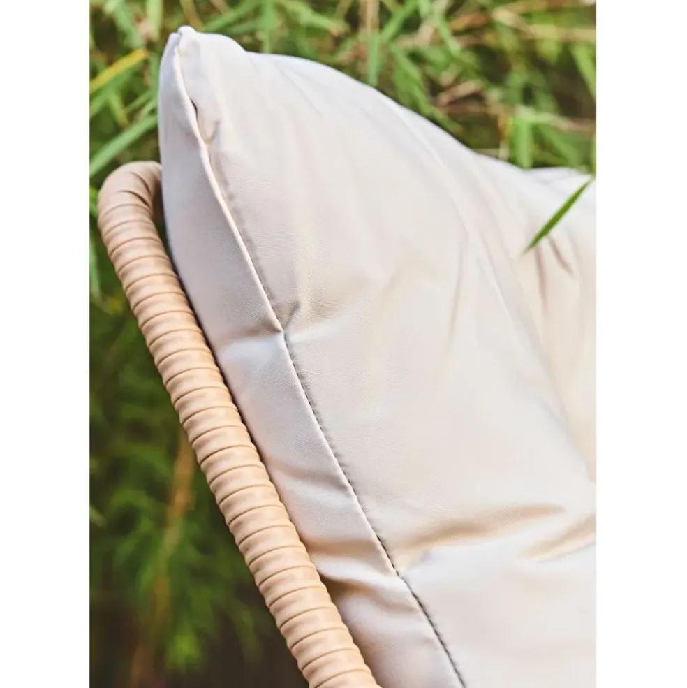 Fauteuil extérieur en métal beige - Petra