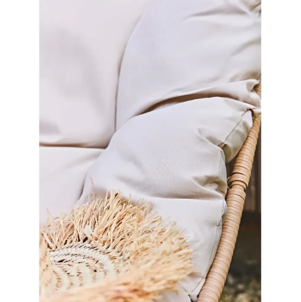 Fauteuil extérieur en métal beige - Petra