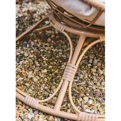 Fauteuil extérieur en métal beige - Petra