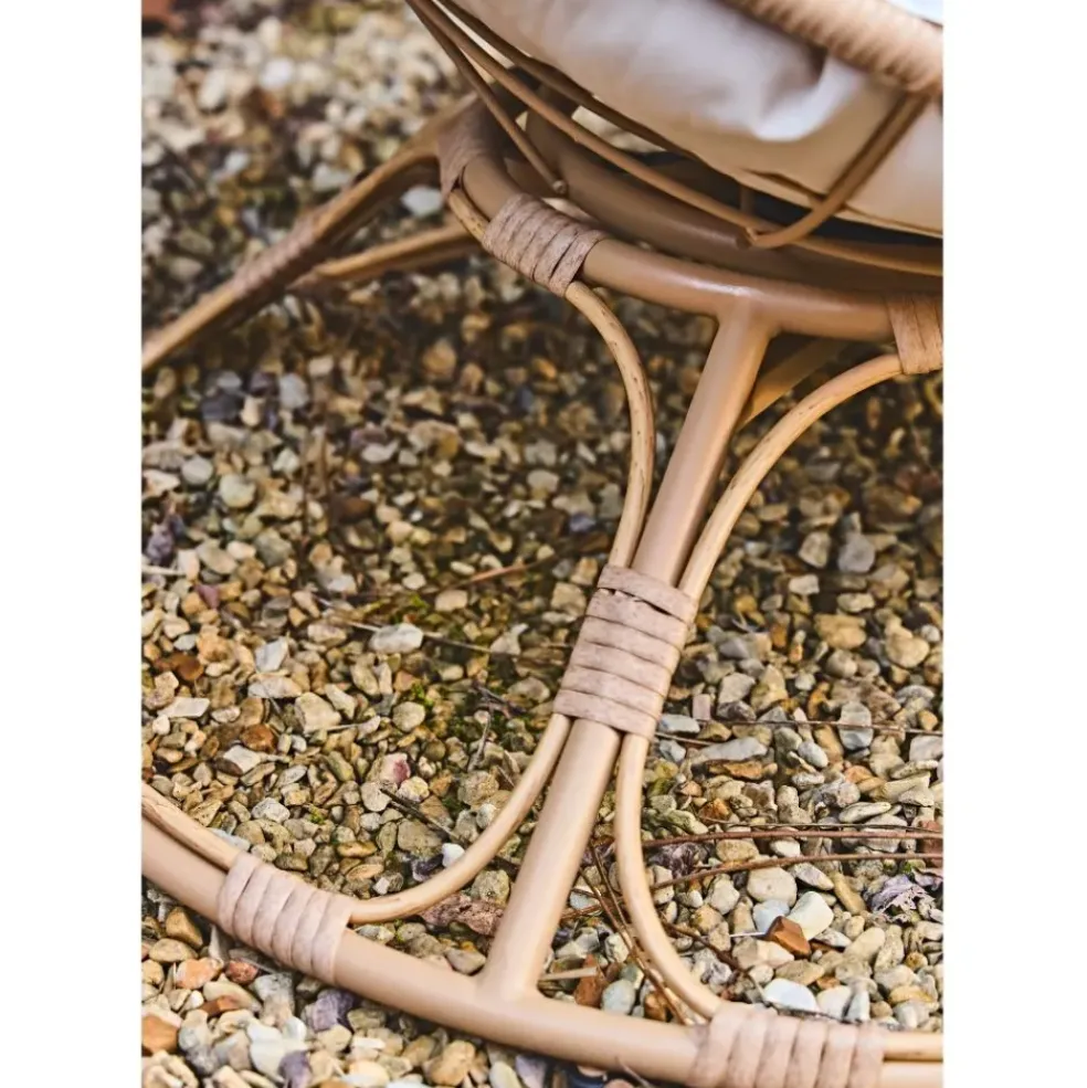 Fauteuil extérieur en métal beige - Petra