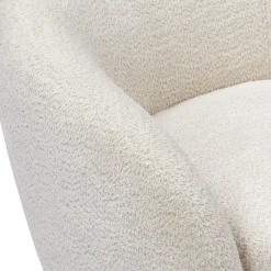 Fauteuil pivotant en tissu effet bouclette beige - Assa