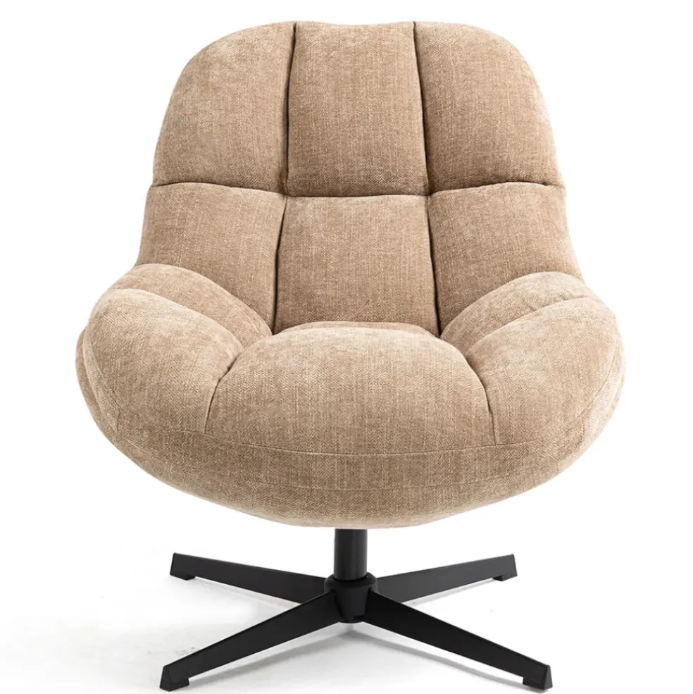 Fauteuil pivotant en tissu sable - Molto