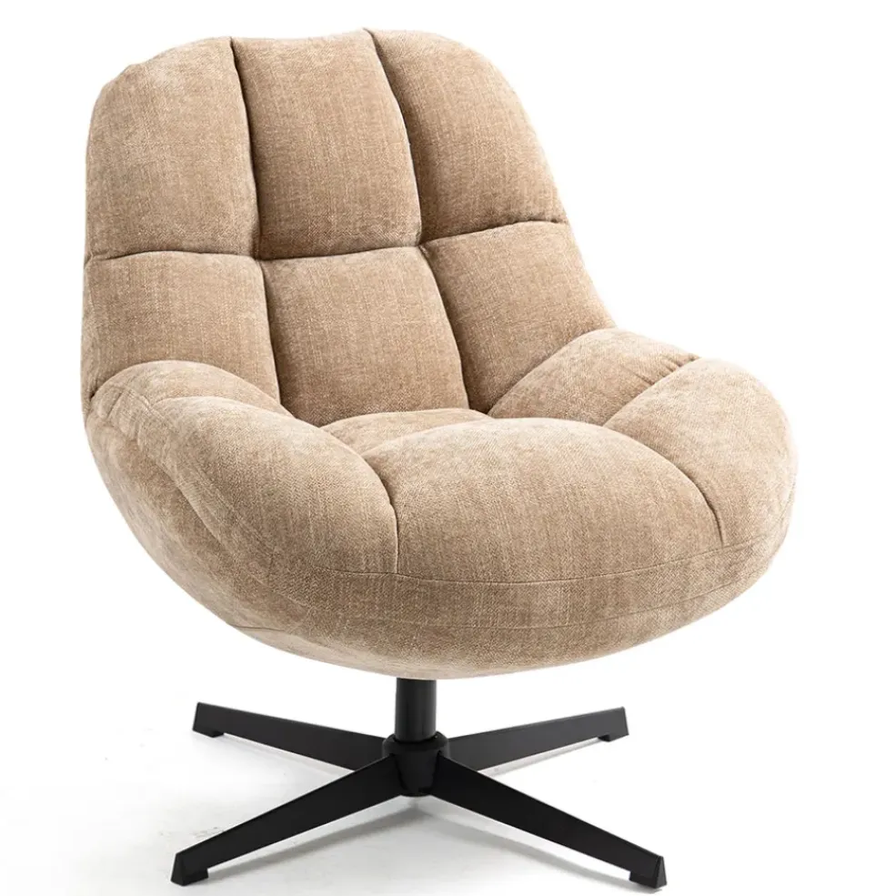 Fauteuil pivotant en tissu sable - Molto