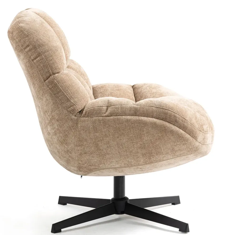 Fauteuil pivotant en tissu sable - Molto
