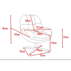 Fauteuil pivotant en tissu bleu - Molto