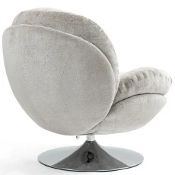 Fauteuil pivotant en velours taupe - Topi