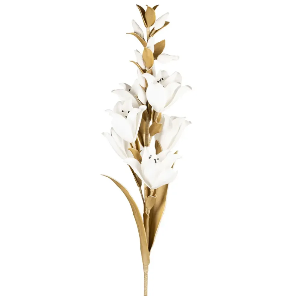 Fleur artificielle kaki et blanc h108cm - Fleur