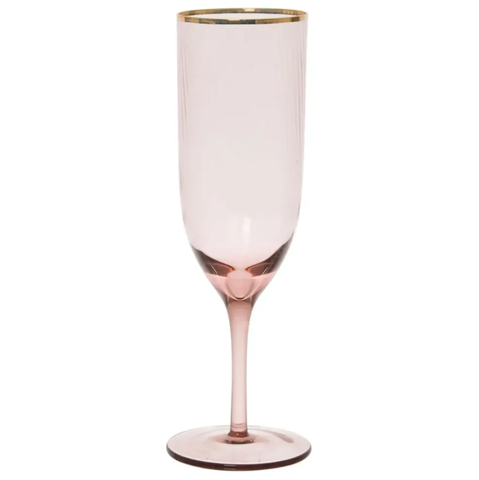 Flute en verre figue et doré 25cl - Funny