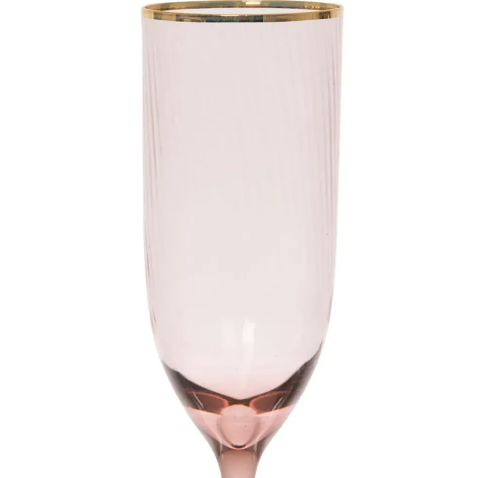 Flute en verre figue et doré 25cl - Funny