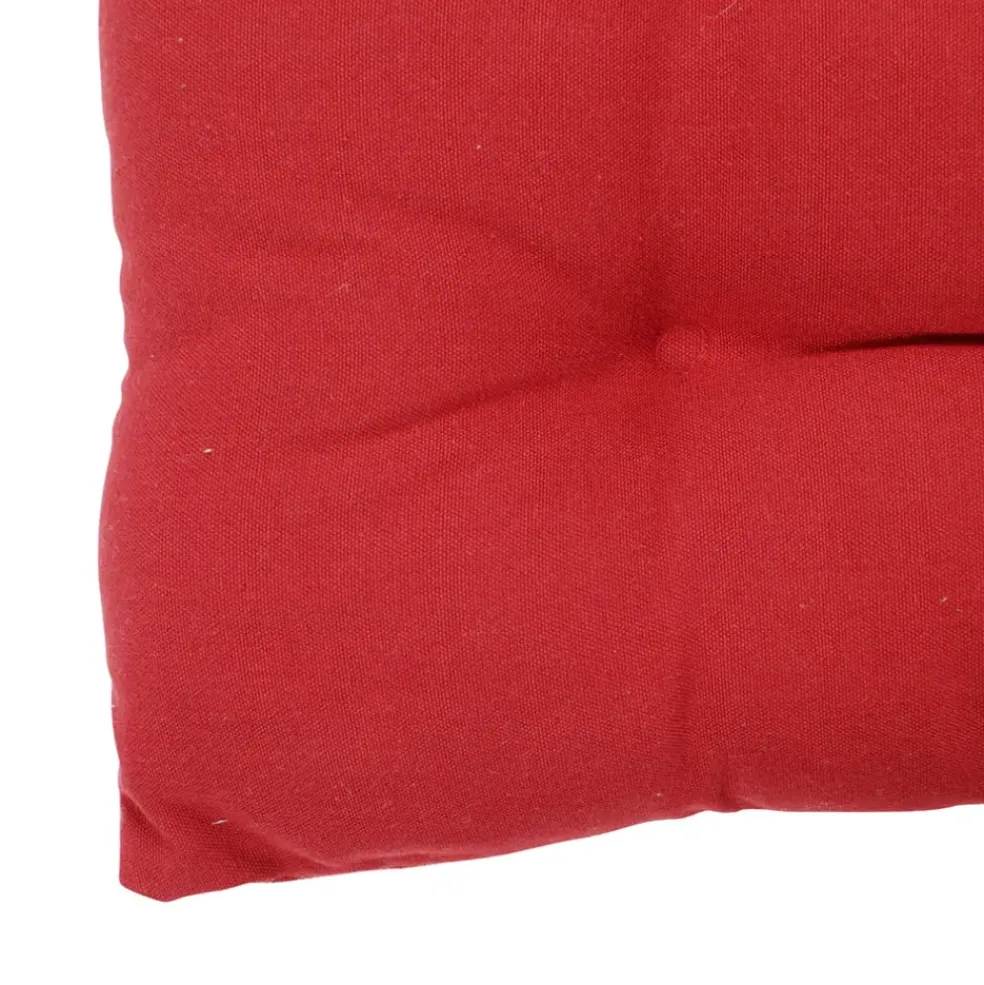 Galette de chaise carrée mami rouge en coton