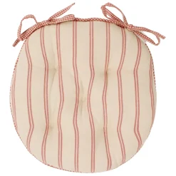 Galette de chaise ronde rouge en coton