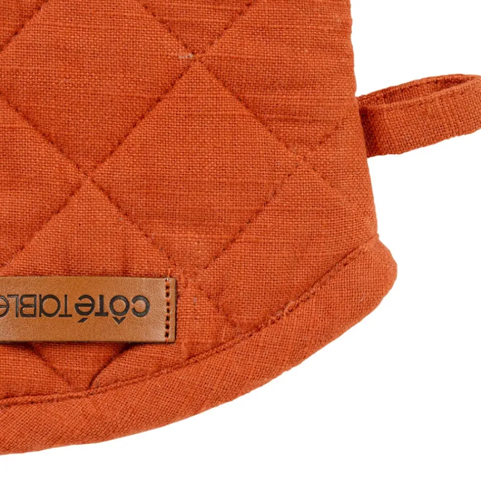 Gant et manique en coton brique - Cellier
