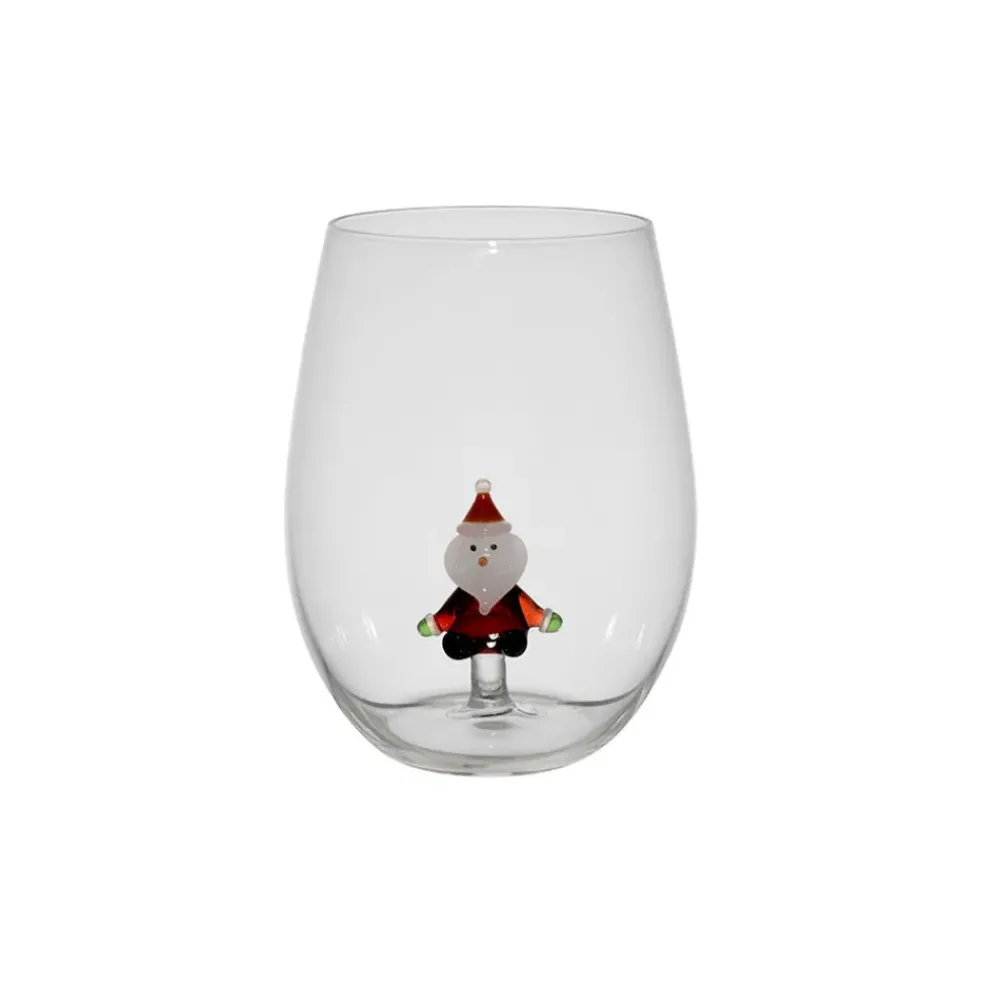 Gobelet santa en verre borosilicate rouge 50cl - Noel