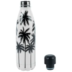 Gourde isotherme palmier écru et noir 50cl en inox - palmea