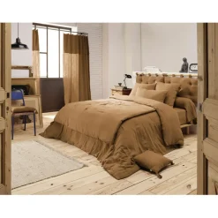 Housse de couette camel en gaze de coton 260x240cm - Gaia