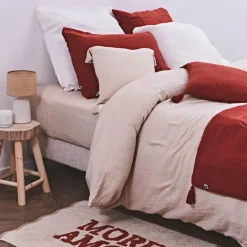 Housse de couette en gaze de coton unie pampa 260x240cm - Gaia
