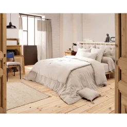 Housse de couette en gaze de coton unie pampa 260x240cm - Gaia