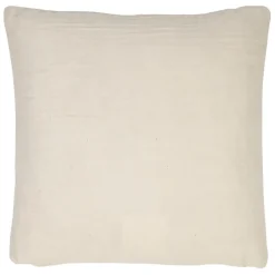 Housse de coussin bonheur en gaze de coton écru 45x45cm