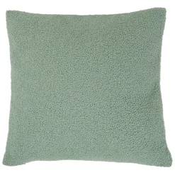Housse de coussin bouclette "Bella" vert et camel 45x45cm - Funky