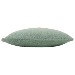 Housse de coussin bouclette "Bella" vert et camel 45x45cm - Funky