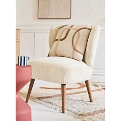 Housse de coussin en coton écru et terracotta 45x45cm - Organic