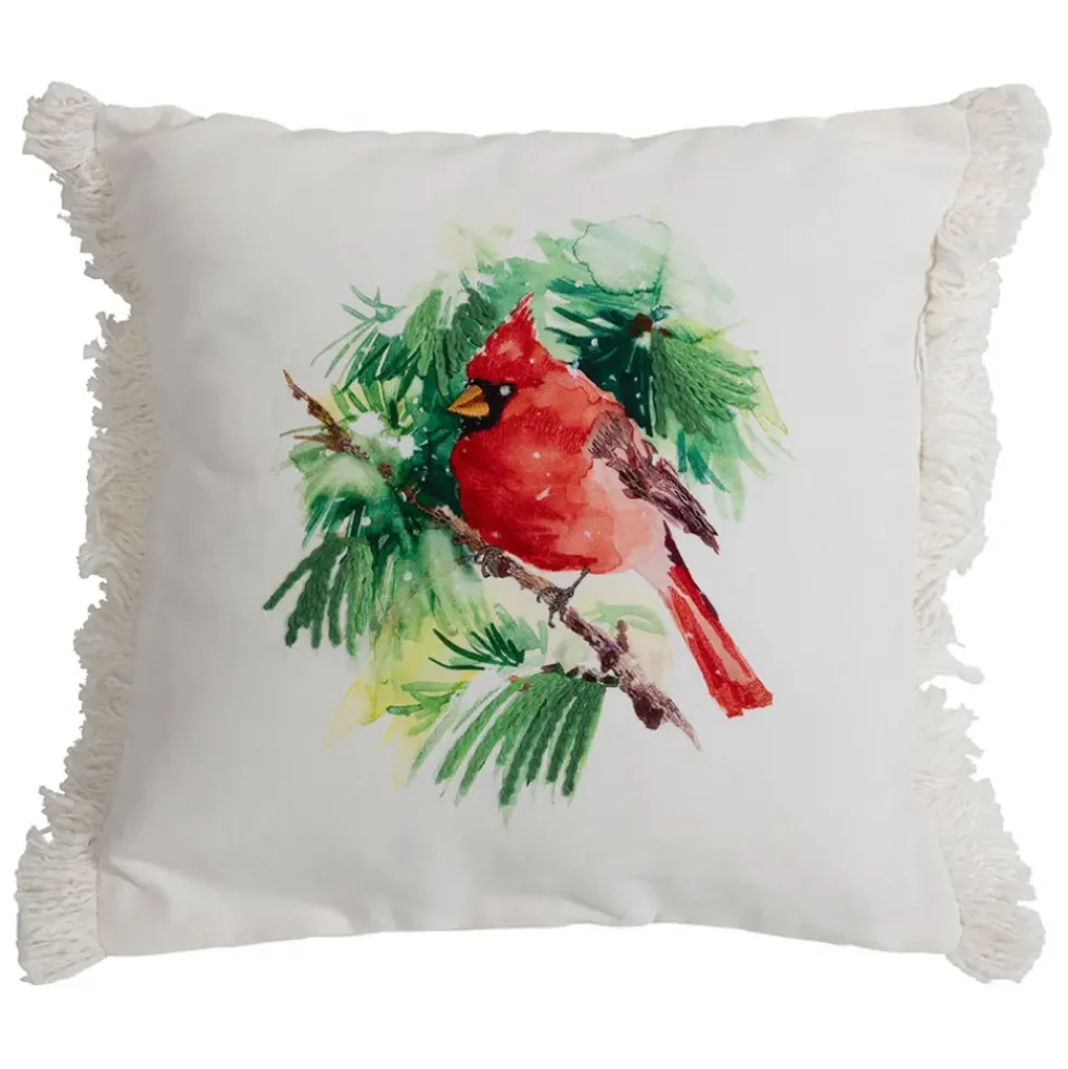 Housse de coussin en coton multicolore 45x45cm - Rouge-Gorge