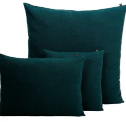 Housse de coussin en lin et coton bleu de prusse 80x80cm - Figari