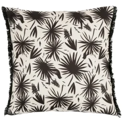 Housse de coussin feuilles palmier noir 45x45cm - palmea