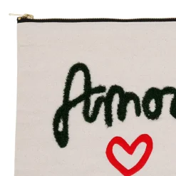 Housse tablette amore blanc 30x24cm coton