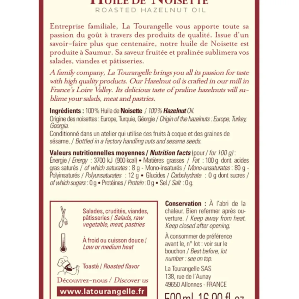 Huile de noisette 500ml