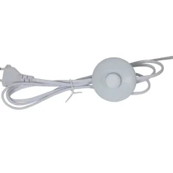 Lampadaire en céramique et lin brun et écru h103cm - Paese