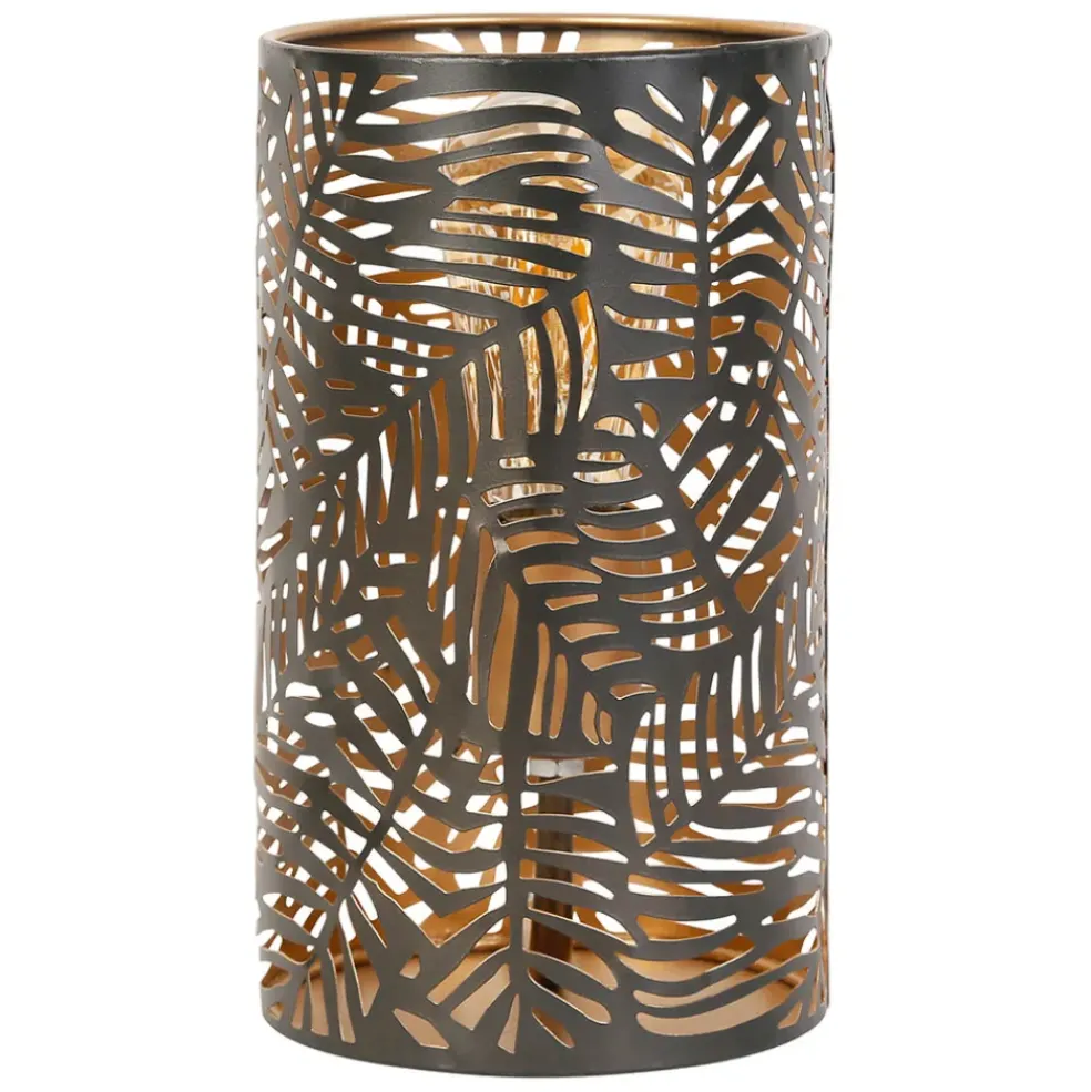Lampe cylindre en fer H25cm noir - Palmier
