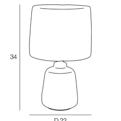 Lampe en céramique blanche h34cm - Paros