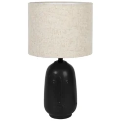 Lampe en céramique et coton noir h41cm - Figura