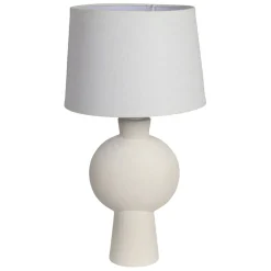 Lampe en céramique et lin écru h52cm - Klosen