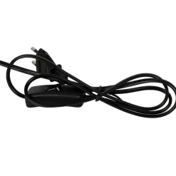 Lampe en céramique et lin noir et écru h35cm - Eterra